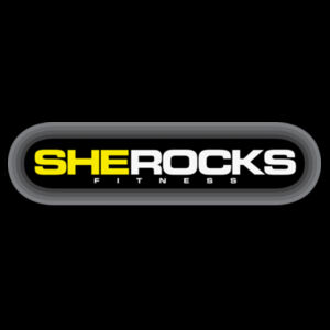 SHE ROCKS - HORIZONTAL LOGO - UNISEX (OVERSIZED) TANK TOP - BLACK - CRZYPX Design