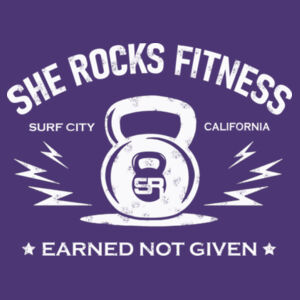 SHE ROCKS - EARNED NOT GIVEN - WOMEN'S FITTED T-SHIRT - PURPLE - KNPVZ6 Design