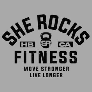 SHE ROCKS - MOVE STRONGER LIVE LONGER - WOMEN'S FITTED T-SHIRT - LIGHT GRAY HEATHER - 5Z71WV Design