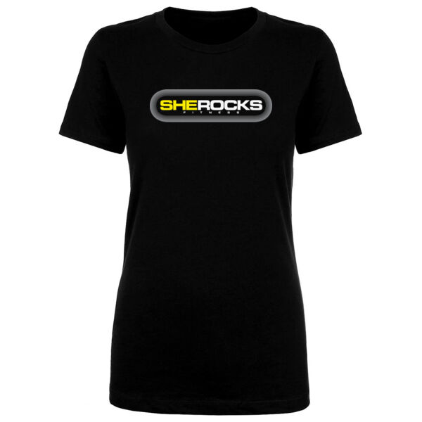 SHE ROCKS - HORIZONTAL LOGO - WOMEN'S FITTED T-SHIRT - BLACK - JEZ4FQ Thumbnail