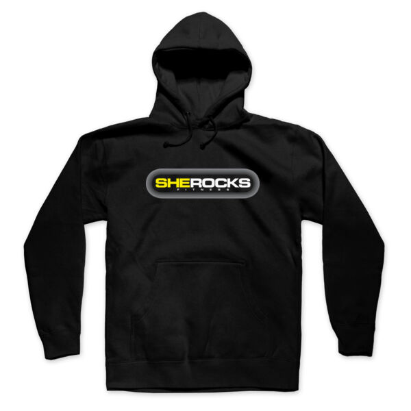 SHE ROCKS - HORIZONTAL LOGO - UNISEX (OVERSIZED) HOODIE - BLACK - ZABVWM Thumbnail