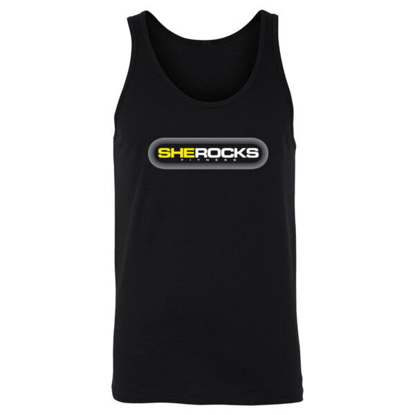 SHE ROCKS - HORIZONTAL LOGO - UNISEX (OVERSIZED) TANK TOP - BLACK - CRZYPX Thumbnail