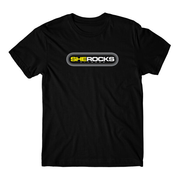 SHE ROCKS - HORIZONTAL LOGO - UNISEX (OVERSIZED) T-SHIRT - BLACK - ZR25SP Thumbnail