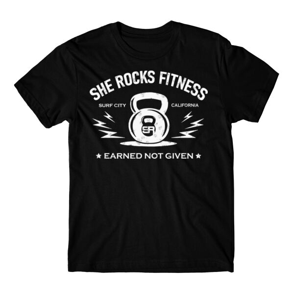 SHE ROCKS - EARNED NOT GIVEN - UNISEX (OVERSIZED) T-SHIRT - BLACK - RY72KE Thumbnail