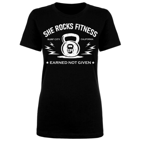SHE ROCKS - EARNED NOT GIVEN - WOMEN'S FITTED T-SHIRT - BLACK - KNPVZ6 Thumbnail