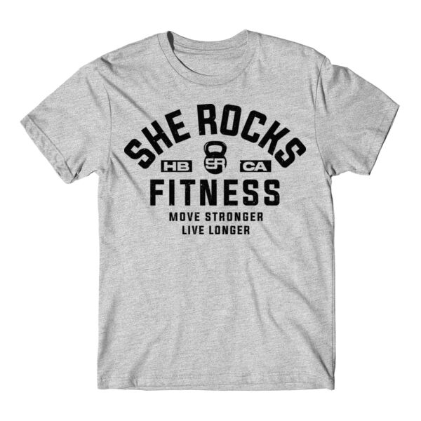 SHE ROCKS - MOVE STRONGER LIVE LONGER - UNISEX (OVERSIZED) T-SHIRT - LIGHT GRAY HEATHER - JTBP8N Thumbnail